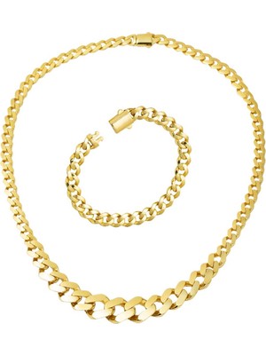 Bilezikci Gerdanlık & Bileklik Gurmet Zincir Altın Set