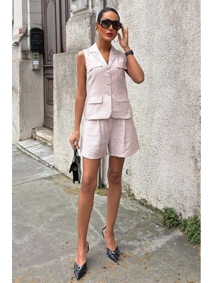 Femora Moda Yelek Şort Viscon Takım 10156-17