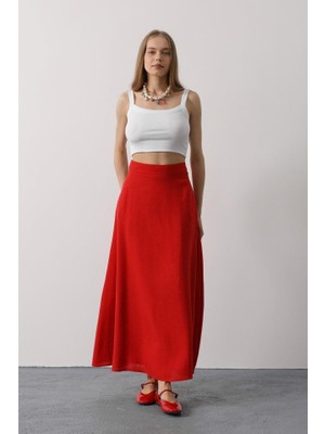 Femora Moda Keten Etek - Kırmızı