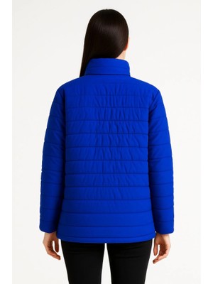 Femora Moda Bomber Mont Ceket – Su Itici Kumaş, Kapitone Astarlı, Fermuarlı, Kışlık - Saks Mavisi