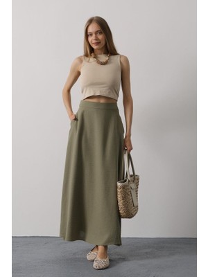 Femora Moda Keten Etek - Haki