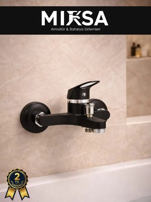 Mixsa Siyah Mix Banyo Duş Bataryası Musluğu Garantili, Yerli Üretim