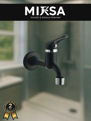 Mixsa Siyah Mix Aç-Kapa Lavabo Tuvalet Bahçe Musluğu