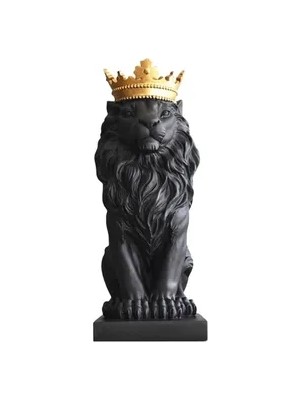 Vivense Aslan Kral Obje Siyah Gold Taçlı