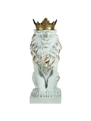 Vivense Aslan Kral Obje Beyaz Gold Eskitme