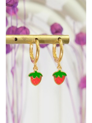 Güneyler Altın Ve Mücevherat Çilek Çocuk Küpesi 22 Ayar