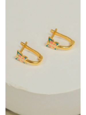 Güneyler Altın Ve Mücevherat Kelebek Çocuk Küpesi 22 Ayar