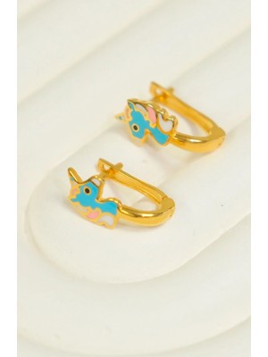 Güneyler Altın Ve Mücevherat Unicorn Çocuk Küpesi 22 Ayar