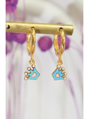 Güneyler Altın Ve Mücevherat Kral Taçı Çocuk Küpesi 22 Ayar