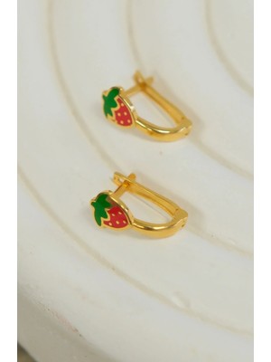 Güneyler Altın Ve Mücevherat Çilek Çocuk Küpesi 22 Ayar