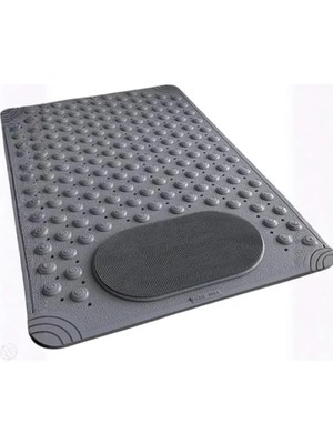 Calperia Vantuzlu Kaydırmaz Banyo Paspası (35X69 Cm, Gri)