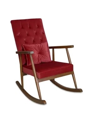 Vivense Trend Sallanan Sandalye, Bordo, Ahşap, Ceviz Ayak