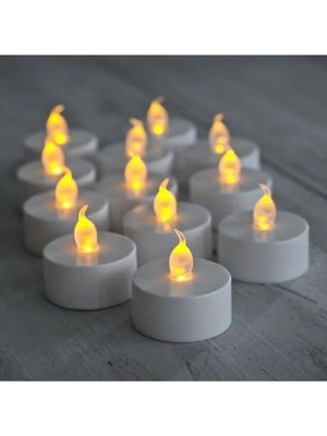 Calperia Pilli LED Tealight Mum - Sıcak Sarı Işık, Dekoratif