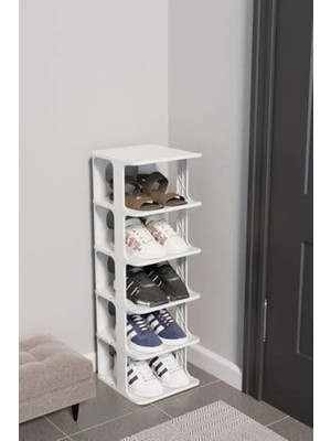 Calperia Modern 5 Katlı Portatif Ayakkabılık (76 x 24.5 x 27.5 Cm)