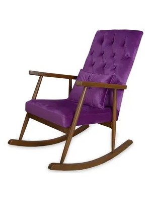 Vivense Trend Sallanan Sandalye, Mor, Ahşap, Ceviz Ayak