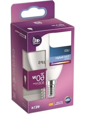 Calperia Dim Edilmeyen E14 Duylu 60W Beyaz Işık Ampul, Soğuk Gün Işığı