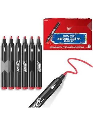 Calperia Kırmızı Akrilik Markör - Yuvarlak Uç ile Kolay Kullanım