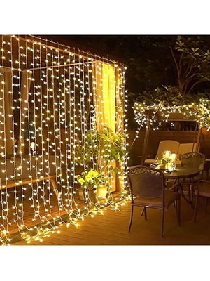 Calperia 8 Fonksiyonlu Yılbaşı Işık Saçak - 2x2 Metre Eklenebilir