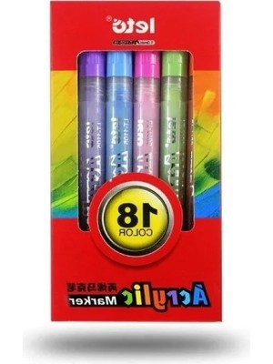 Calperia 18 Adet Suya Dayanıklı Akrilik Marker Kalem Seti