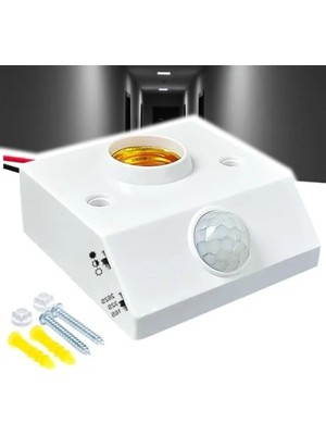 Calperia Ayarlanabilir E27 Duylu Hareket Sensörü - 360° Algılama, Enerji Tasarruflu