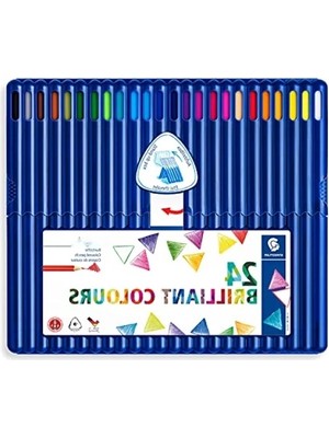 Calperia Ergonomik Üçgen Kuru Boya Kalemi - 24'lü Set