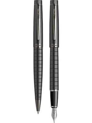 Calperia Mat Siyah Dolma Kalem ve Tükenmez Kalem Takımı