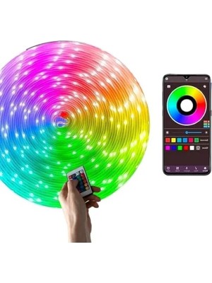 Calperia 10 Metre Uzunluğunda Müziğe Duyarlı Rgb LED Işık - Bluetooth Kumandalı