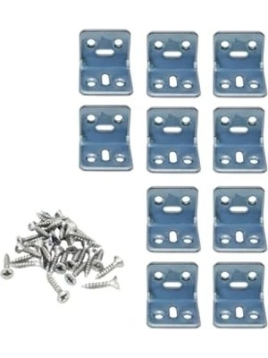 Calperia Kaliteli L Tipi Metal Köşebent, 30X25X25MM, Gümüş Renk, 10 Adet Vida ile