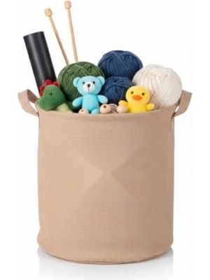 Calperia Yuvarlak Jüt Düzenleyici Sepet, 32CM Çapında