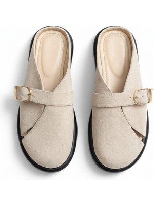 Ne&Ve Shoes Kadife Süet Tokalı Kadın Günlük Rahat Sabo Terlik
