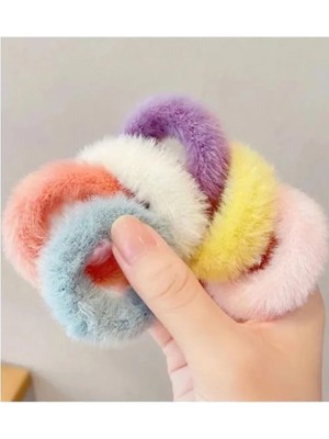 Calperia Kadınlar Için Pastel Tonlarda 6'lı Peluş Toka Seti