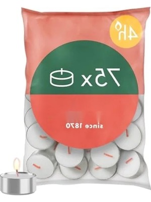 Calperia 75 Adet Doğal Bitkisel Bal Mumu Çaydanlık Mum