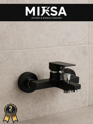 Mixsa Siyah Kare Banyo Duş Bataryası Ağır Gövdeli 2 Yıl Garantili, Yerli Üretim