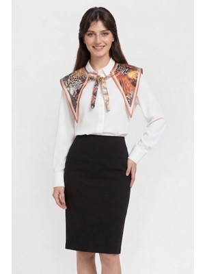 Walkenzo Leopar Desenli Bağlamalı Modern Kadın Omuz Şalı