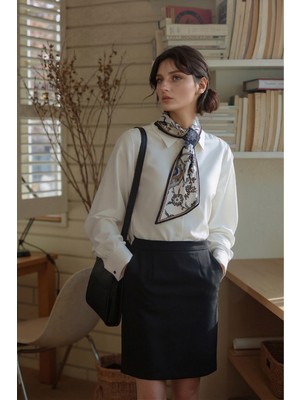 Walkenzo Çini Desenli Zarif Tasarım Şık Kadın Kravat Fular