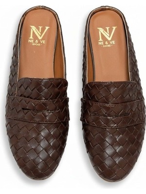 Ne&Ve Shoes Örgü Detaylı Kadın Sabo Terlik