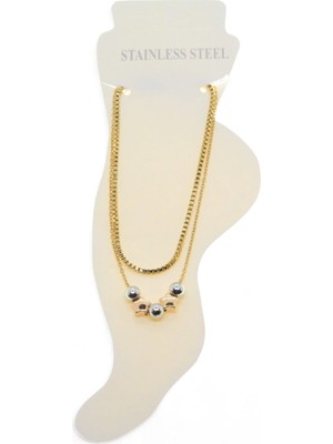 Nkie Jewels Altın Renk Asansör Sf Küre Yıldız Küre Yıldız Küre Çelik Halhal - 3478