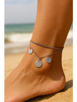 Nkie Jewels Gümüş Renk Asansör Sf 3 Pul Çelik Halhal - 3438