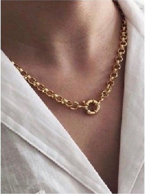 Nkie Jewels Altın Renk Kadın Gemici Zincirde Dümen Figürlü Yeni Sezon Kolye - 2411