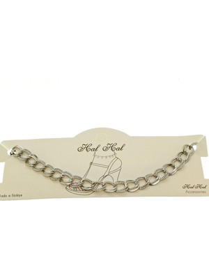 Nkie Jewels Gümüş  Renk Çift Zincir Halhal - 1903