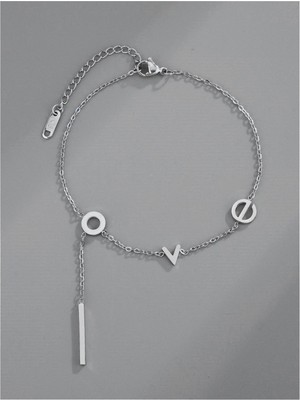 Nkie Jewels Gümüş Renk Love Kolye 946