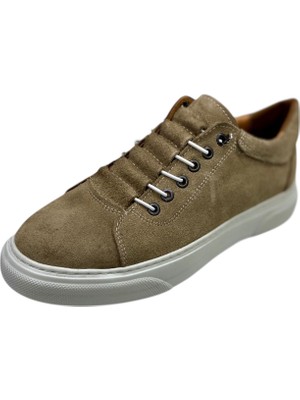 Sula Erkek Lastik Bağcıklı Deri Süet Kum,içi Deri Astar,dikişli Poli TABAN-849-KUM