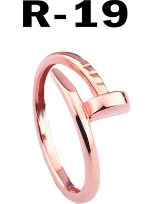 Nkie Jewels Kartier Model Çivi Yüzük Unisex Model - 2168 19 Rose