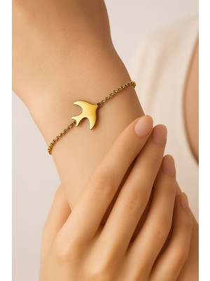 Nkie Jewels Altın Renk Sf Kuş Çelik Bileklik - 3378