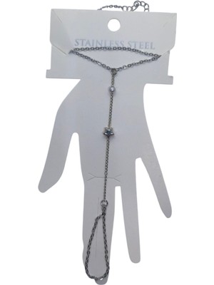 Nkie Jewels Gümüş Renk Yıldız Inci Çelik Şahmeran - 3541