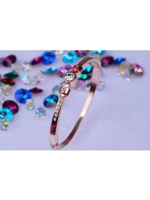 Nkie Jewels Rose  Renk Büyük Taşlı Kelepçe Bileklik 761