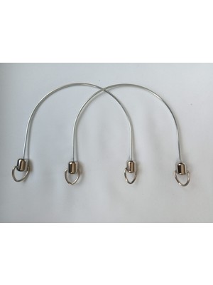 Hobi Durağı 15 cm Uçları Gümüş Metal Halkalı U Model Çanta Sapı-Çiftli