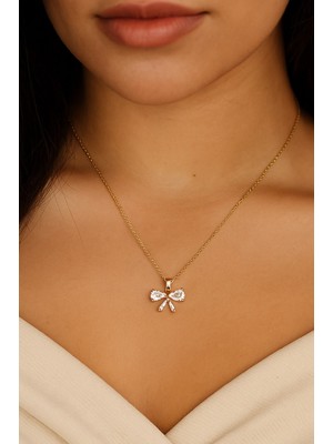 Nkie Jewels Altın Renk Fiyonk Baget Sf Zincir Çelik Kolye - 3653