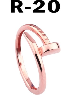 Nkie Jewels Kartier Model Çivi Yüzük Unisex Model - 2168 20 Rose