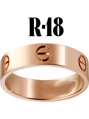 Nkie Jewels Kartier Düz Yüzük Rose Renk 18 Numara